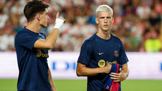 Pau Víctor y Dani Olmo, con el FC Barcelona (Foto: EFE).