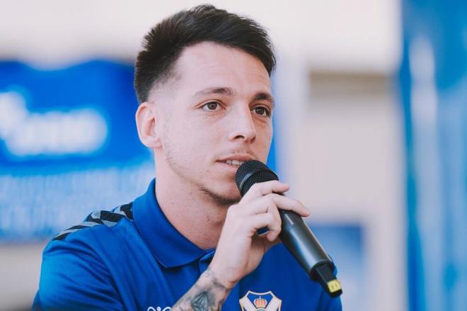 Álvaro Romero, en su presentación con el Tenerife.