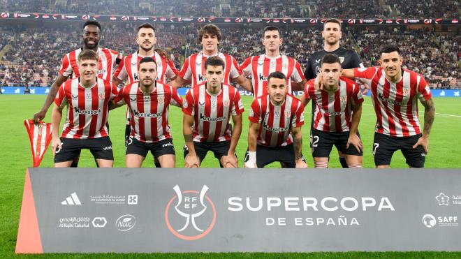 El once de Ernesto Valverde en la semifinal de la Supercopa frente al Barça (Foto: Athletic Club).