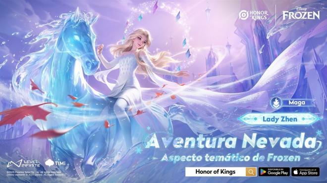 Elsa aparece como skin en el crossover de Frozen y Honor of Kings.