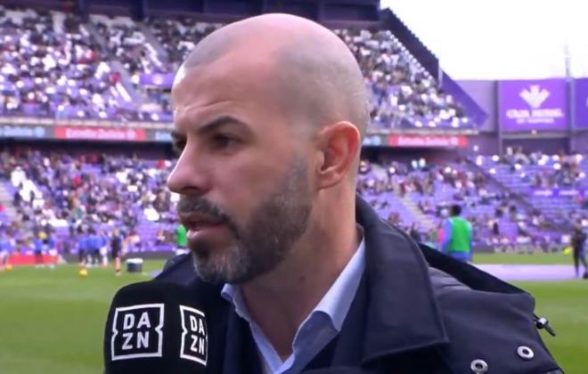 Manu Fajardo, ante los micrófonos de DAZN.