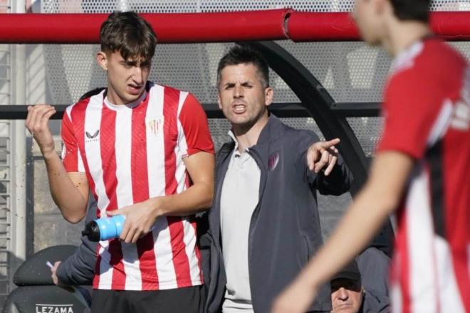 Jokin Aranbarri, en el derbi ante el Barakaldo CF en Lezama (Foto: Athletic Club).