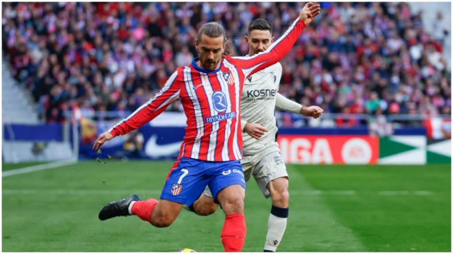 Griezmann durante el Atlético de Madrid-Osasuna. (Foto: EFE)