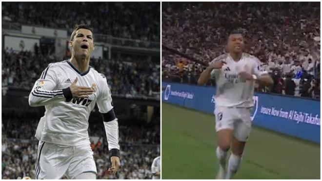 Kylian Mbappé celebró el gol a lo Cristiano Ronaldo.