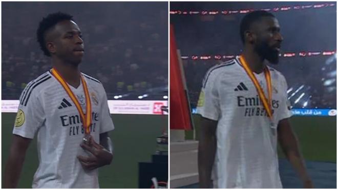 Vinicius y Rüdiger, con las medallas de subcampeones (Redes Sociales)