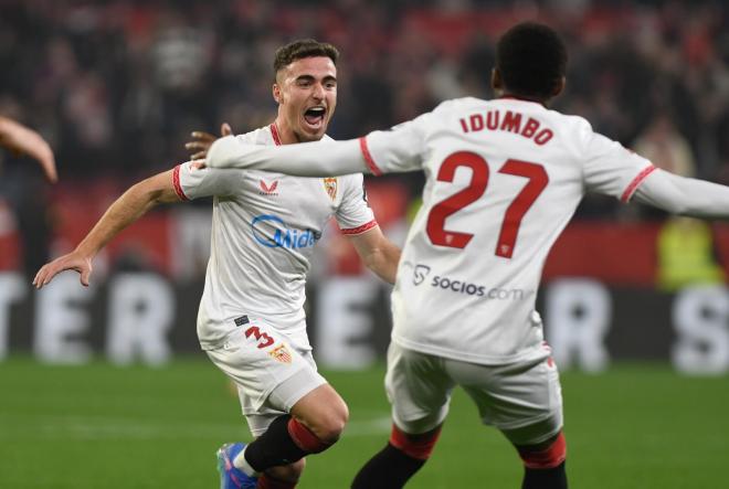 Pedrosa, celebrando su gol ante el Valencia (Foto: Kiko Hurtado).