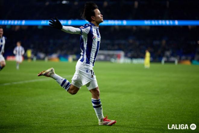 Take Kubo marcó el gol de la victoria de la Real Sociedad ante ante el Villarreal. (Foto: LALIGA).