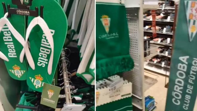 Las chanclas del Real Betis en la sección del Córdoba.