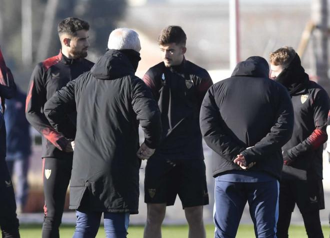 Kike Salas, en el entrenamiento de este miércoles (Foto: Kiko Hurtado).