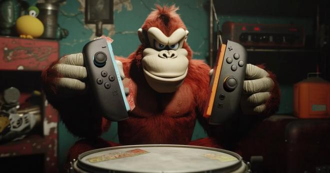 Una de las últimas filtraciones deja los Joy-Con junto a Donkey Kong (imagen: @NextHandheld).