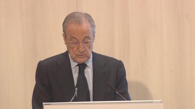 Florentino Pérez durante la presentación de la NFL.