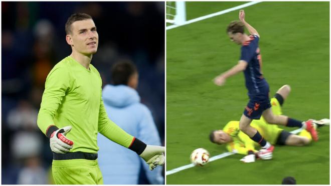 La acción del penalti no pitado de Andriy Lunin (Cordon Press / Redes Sociales)