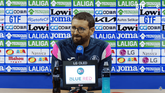 José Bordalás, en sala de prensa con el Getafe.