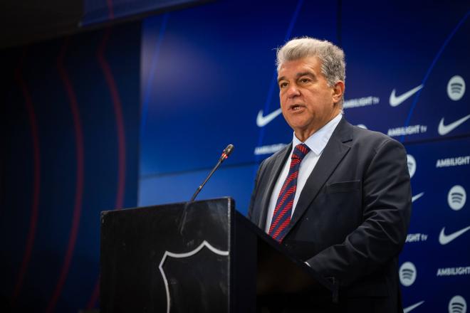 Joan Laporta, en rueda de prensa (FCB)