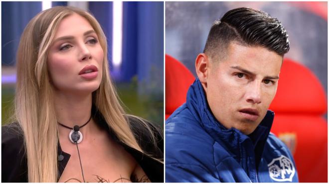 Romina Malaspina en 'GH DÚO' y James Rodríguez en el banquillo del Rayo (Telecinco / Europa Press