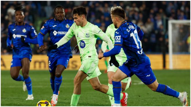 Pedri González durante el encuentro frente al Getafe. (Foto: EFE)