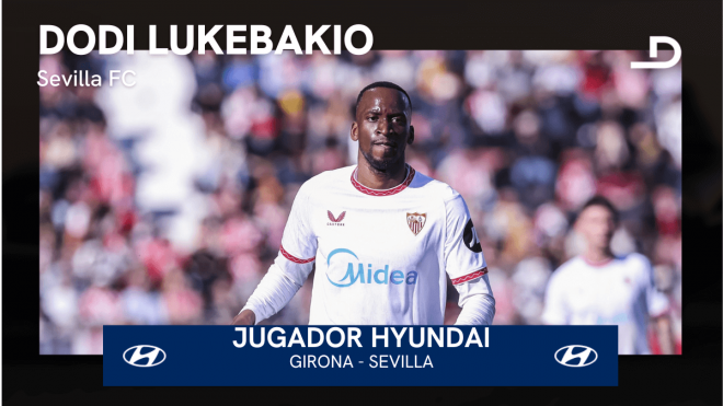 Dodi Lukebakio, Jugador Hyundai del Girona-Sevilla.