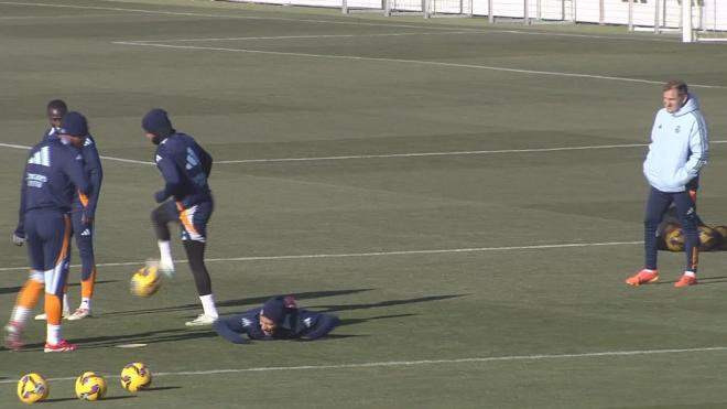 Kylian Mbappé en el entrenamiento del Real Madrid