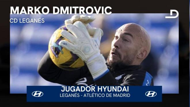 Marko Dmitrovic, jugador Hyundai del Leganés-Atlético de Madrid.