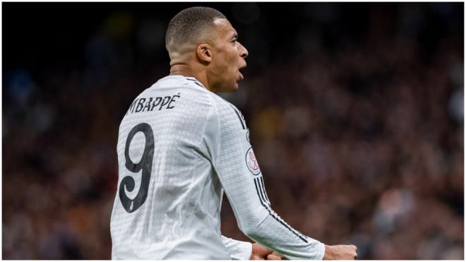 Kylian Mbappé celebrando su gol frente al Celta de Vigo en Copa del Rey. (Foto: Cordon Press)