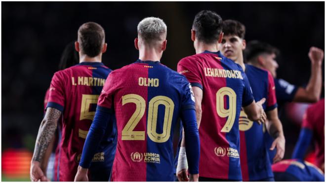 Dani Olmo en el último partido del Barcelona en Champions. (Foto: Europa Press)