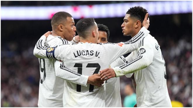 El Real Madrid celebrando un gol ante Las Palmas. (Foto: Europa Press)