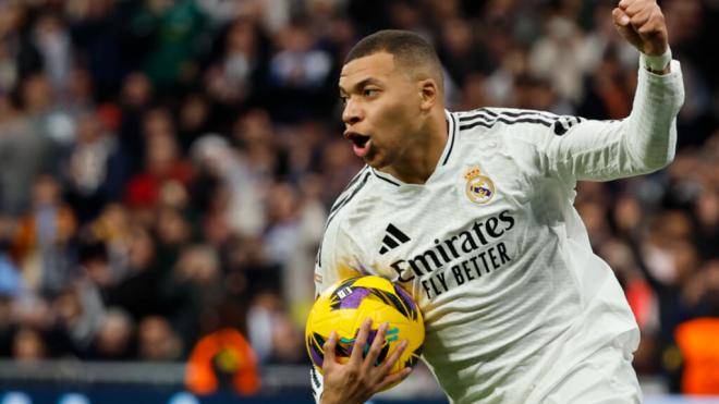 Kylian Mbappé celebrando el 1-1 ante Las Palmas (Foto: EFE)