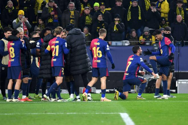 El FC Barcelona celebrando un gol contra el Borussia (Cordon Press)