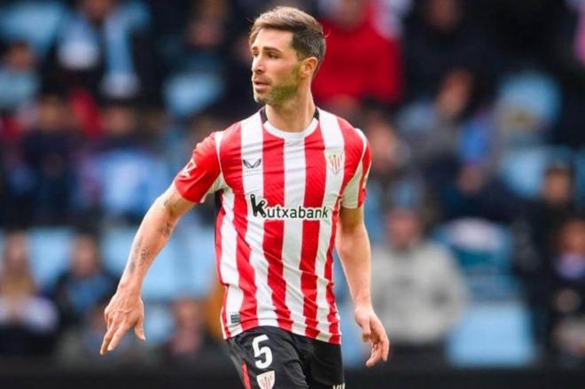 Yeray Álvarez, en acción ante el Celta de Vigo en su feudo de Balaídos, cumple 30 años este viernes 24 de enero (Foto: Athletic Club).