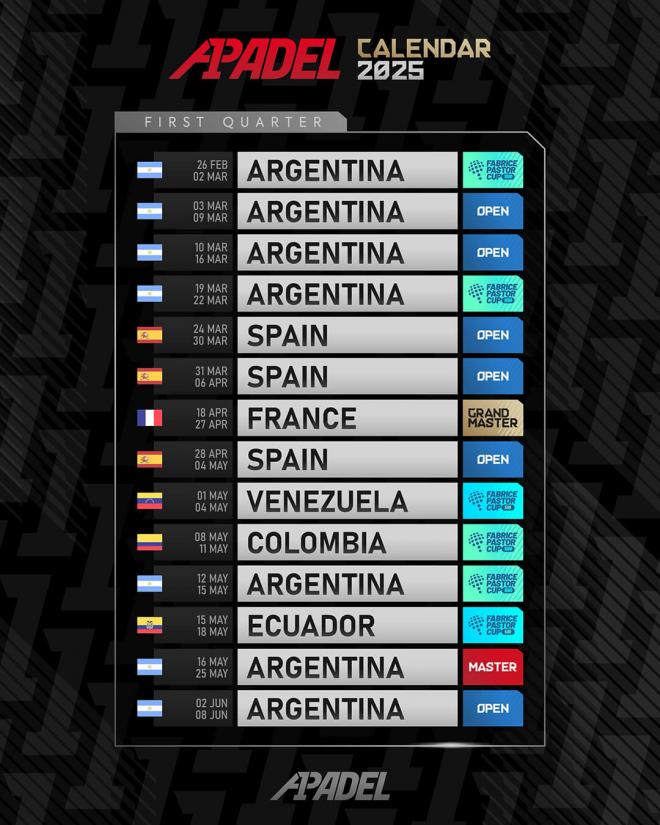 Calendario oficial A1 Pádel (Foto: A1 Padel)