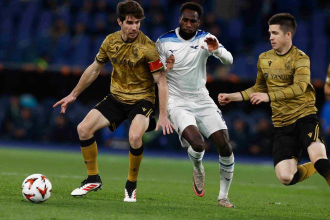 Aritz Elustondo e Igor Zubeldia defienden en el Lazio - Real Sociedad (Foto: CordonPress).