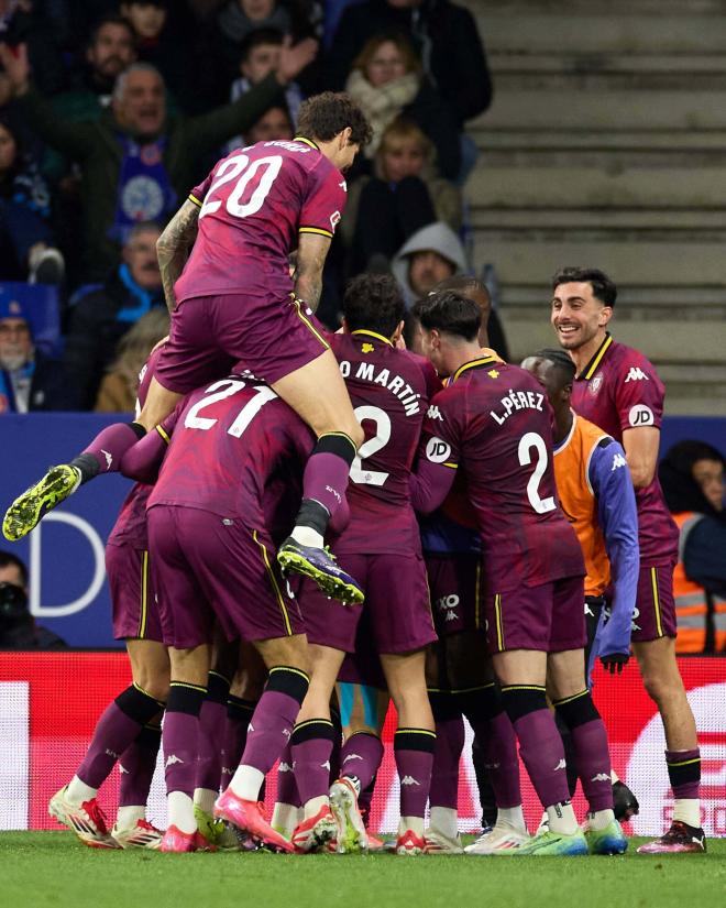 El Real Valladolid celebrando un gol ante el Espanyol (Cordon Press)