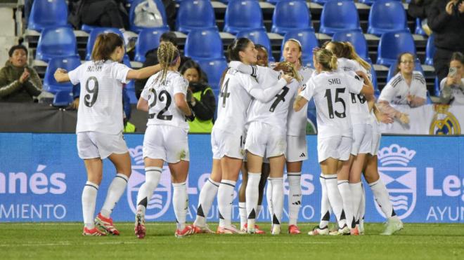 El Real Madrid celebra un gol en la semifinal de la Supercopa (Giovanni Batista)