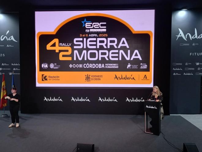 La consejera de la Junta, Patricia del Pozo, durante una presentación en la Sala Andalucía de FITUR.