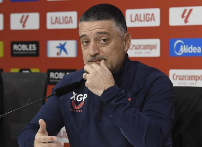 Xavier García Pimienta, en la rueda de prensa previa al partido (Foto: Kiko Hurtado)