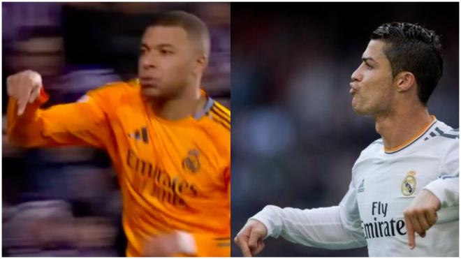 Mbappé imita la celebración de Cristiano Ronaldo. (Foto: Movistar)