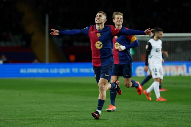 Fermín López celebrando su gol ante el Valencia (Foto: Cordon Press).