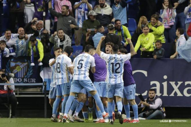 Celebración del gol de Dioni al Zaragoza. (Foto: LALIGA)