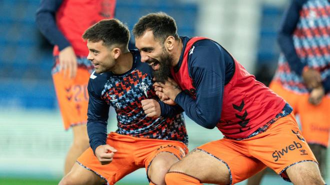 Fran Beltrán y Borja Iglesias en Mendizorroza (Foto: RC Celta).