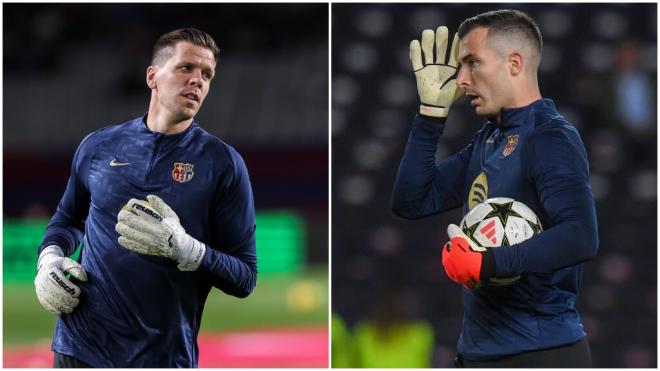 Szczesny e Iñaki Peña en un partido con el Barça (Europa Press/ Cordon Press)