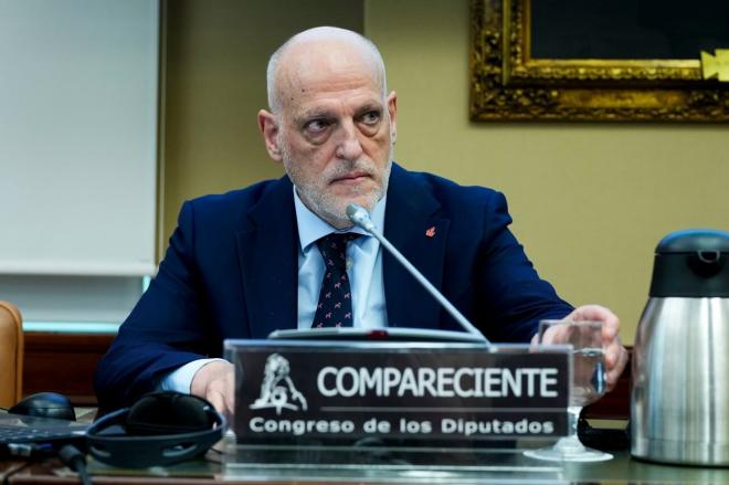 Javier Tebas, en el Congreso de los Diputados (Foto: EFE).