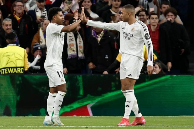 Rodrygo y Mbappé frente al Brest en Champions (Foto: EFE)