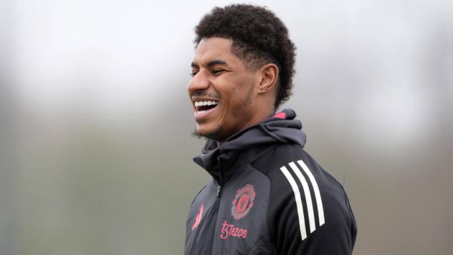 Marcus Rashford en un entrenamiento del Manchester United (Cordon Press)