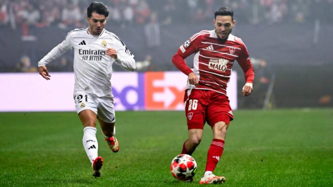 BRahim, durante el Brest - Real Madrid (foto: Cordon Press).