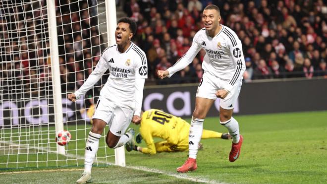 Rodrygo y Mbappé en el partido de Champions ante el Brest (Foto: EFE)