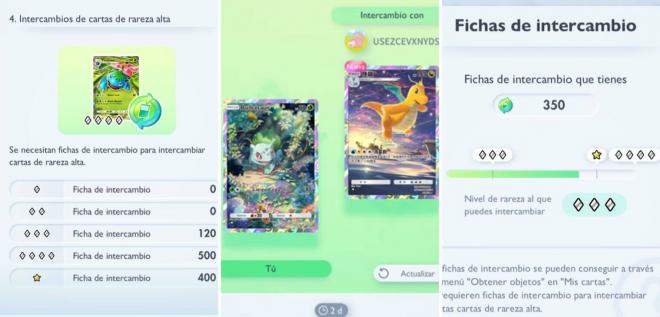 Todos los detalles de los intercambios como nueva función de Pokémon Pocket.