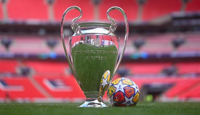 La copa de la Champions League, en la final de Wembley en 2024.