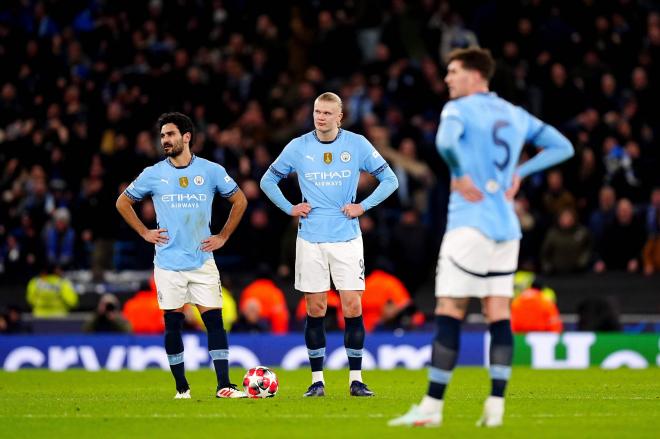 Erling Haaland e Ilkay Gündogan se lamentan en el Manchester City-Brujas (Foto: Cordon Press).