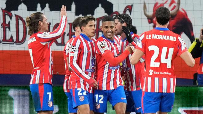 El Atlético de Madrid celebra un gol en la Champions (Cordon Press)