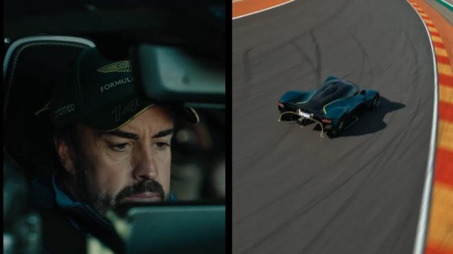 Fernando Alonso pilota el Aston Martin Valkyrie (Montaje: Aston Martin)